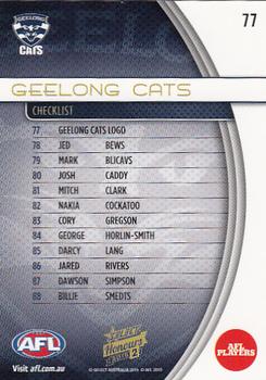 2015 Select AFL Honours Series 2 #77 Geelong Cats Back